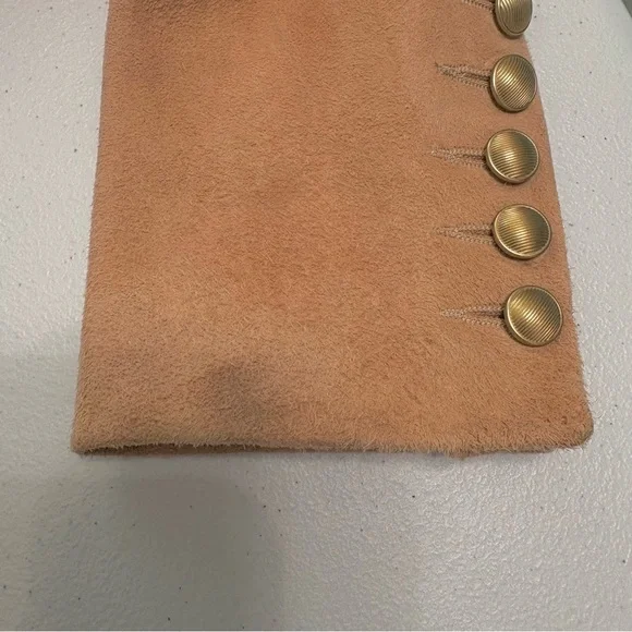 L'AGENCE Kenzie Double Breasted Goat Leather Blazer Beige Size 0 - Picture 7 of 11